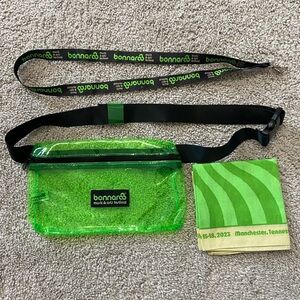 Bonnaroo 2023 Official Swag Items - Transparent Fanny Pack, Bandana, and Lanyard
